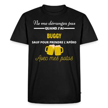 Ne me dérangez pas QUAND J ai l apéro buggy - T-shirt Premium bio Homme - noir - Devant - Nico (187cm)