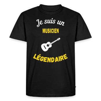 Je suis un Légendaire musicien - T-shirt Premium bio Homme - noir - Devant - Nico (187cm)