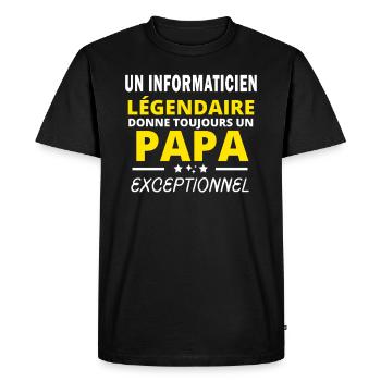 INFORMATICIEN légendaire drôle papa exceptionnel - T-shirt Premium bio Homme - noir - Devant - Nico (187cm)