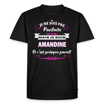 je ne suis pas Parfaite Amandine - T-shirt Premium bio Homme - noir - Devant - Nico (187cm)