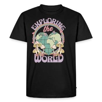 Exploring The World Earth Day - Men's Premium Organic T-Shirt - black - Front - Nico (187cm)