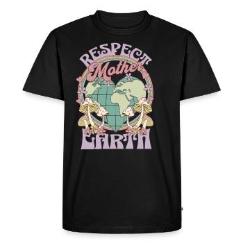 Respect Mother Earth Day - Men's Premium Organic T-Shirt - black - Front - Nico (187cm)