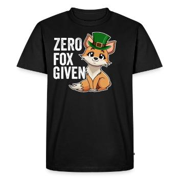 Zero Fox Given Jeu de mots mignon Kawaii Irish Fox - T-shirt Premium bio Homme - noir - Devant - Nico (187cm)
