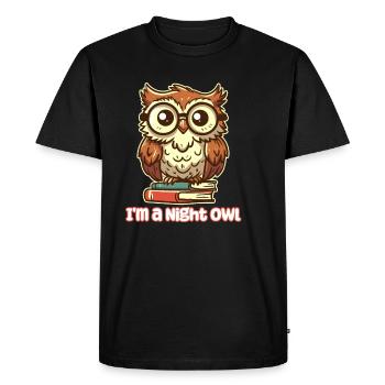 Je suis un oiseau de nuit - Nerdy Owl - T-shirt Premium bio Homme - noir - Devant - Nico (187cm)