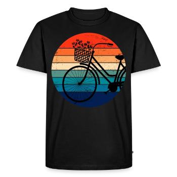Bicycle retro sunset colorful - Men's Premium Organic T-Shirt - black - Front - Nico (187cm)
