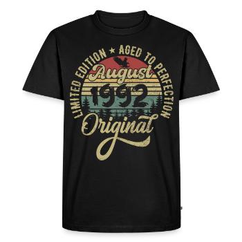 August 1992 August birthday 1992 August 1992 - Men's Premium Organic T-Shirt - black - Front - Nico (187cm)