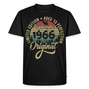 59th birthday September 1966 - 59 years old - Men's Premium Organic T-Shirt - black - Front - Nico (187cm)
