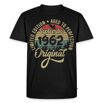 63rd birthday September 1962 - 63 years old - Men's Premium Organic T-Shirt - black - Front - Nico (187cm)