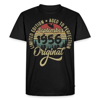 69e anniversaire Septembre 1956 - 69 ans - T-shirt Premium bio Homme - noir - Devant - Nico (187cm)