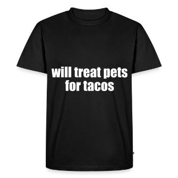 Will Treat Pets for Tacos Funny Vet Taco Lover - Men's Premium Organic T-Shirt - black - Front - Nico (187cm)