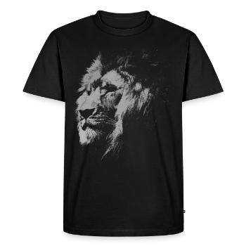 Lion sauvage - T-shirt Premium bio Homme - noir - Devant - Nico (187cm)