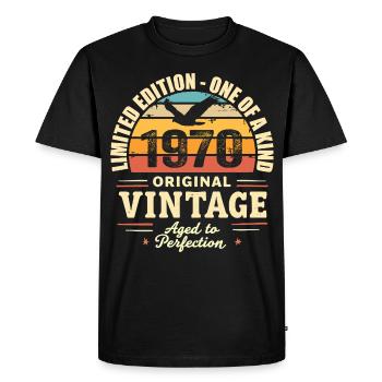 1970's Birthday Gift Vintage 1970's Retro 1970's - Men's Premium Organic T-Shirt - black - Front - Nico (187cm)