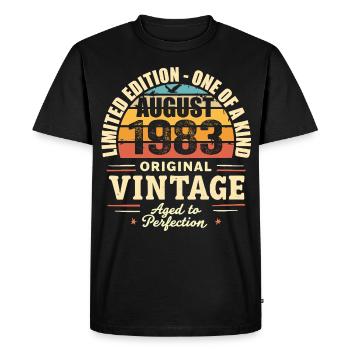 August 1983 Birthday August 1983 - Men's Premium Organic T-Shirt - black - Front - Nico (187cm)