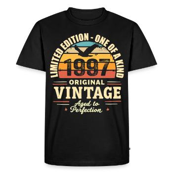 Cadeau Anniversaire 1997 Millésime 1997 Rétro 1997 - T-shirt Premium bio Homme - noir - Devant - Nico (187cm)
