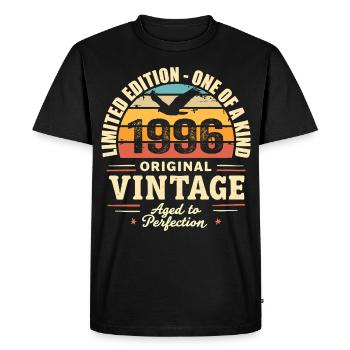 Birthday Gift 1996 Vintage 1996 Retro 1996 - Men's Premium Organic T-Shirt - black - Front - Nico (187cm)