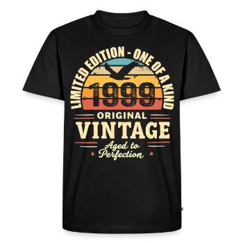 Birthday Gift 1999 Vintage 1999 Retro 1999 - Men's Premium Organic T-Shirt - black - Front - Nico (187cm)