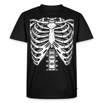 Human Torso Skeleton Anatomy Halloween - Men's Premium Organic T-Shirt - black - Front - Nico (187cm)