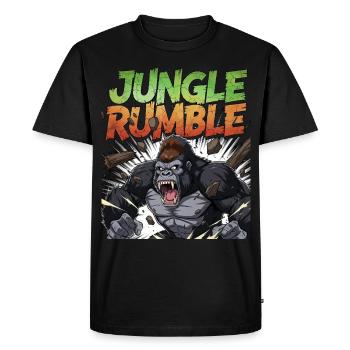 jungle grondement gorille illustration design - T-shirt Premium bio Homme - noir - Devant - Nico (187cm)