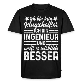 Ingenieur kein Klugscheißer coole lustige Sprüche - Männer Premium Bio T-Shirt - Schwarz - Vorne - Nico (187cm)