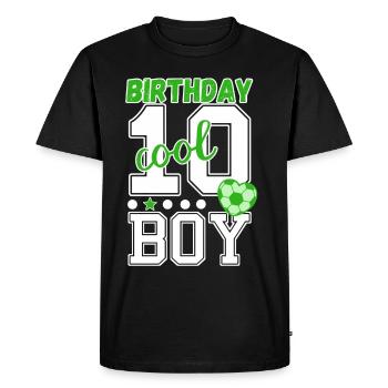 10ème anniversaire numéro 10 garçon de football - T-shirt Premium bio Homme - noir - Devant - Nico (187cm)