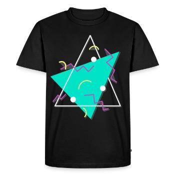 Typical 80s pattern triangles shapes - Men's Premium Organic T-Shirt - black - Front - Nico (187cm)