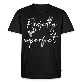 Parfaite Imparfaite Belle citation avec cactus - T-shirt Premium bio Homme - noir - Devant - Nico (187cm)