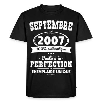 18th birthday - September 2007 Perfection - Men's Premium Organic T-Shirt - black - Front - Nico (187cm)