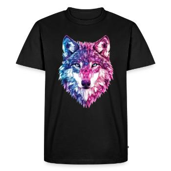 Wolf Crystals Fantasy - Men's Premium Organic T-Shirt - black - Front - Nico (187cm)