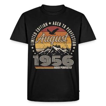 Août 1956 Retro Anniversaire août 1956 August 1956 - T-shirt Premium bio Homme - noir - Devant - Nico (187cm)