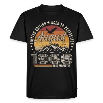 August 1968 Retro Anniversary August 1968 August 1968 - Men's Premium Organic T-Shirt - black - Front - Nico (187cm)