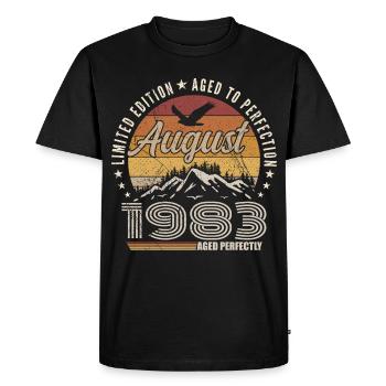 August 1983 Retro Anniversary August 1983 August 1983 - Men's Premium Organic T-Shirt - black - Front - Nico (187cm)