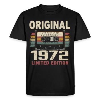 1972 cadeau anniversaire 1972 vintage 1972 rétro - T-shirt Premium bio Homme - noir - Devant - Nico (187cm)