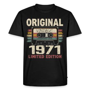 1971 cadeau anniversaire 1971 vintage 1971 rétro - T-shirt Premium bio Homme - noir - Devant - Nico (187cm)