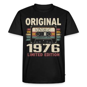 1976 Birthday Gift 1976 Vintage 1976 Retro - Men's Premium Organic T-Shirt - black - Front - Nico (187cm)