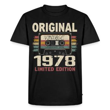 1978 cadeau anniversaire 1978 vintage 1978 rétro - T-shirt Premium bio Homme - noir - Devant - Nico (187cm)