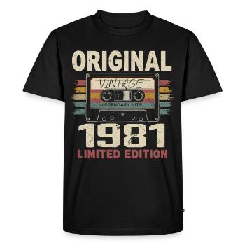 1981 Birthday Gift 1981 Vintage 1981 Retro - Men's Premium Organic T-Shirt - black - Front - Nico (187cm)
