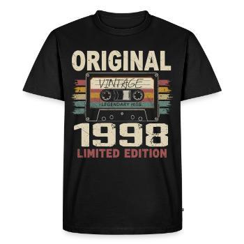1998 cadeau anniversaire 1998 vintage 1998 rétro - T-shirt Premium bio Homme - noir - Devant - Nico (187cm)