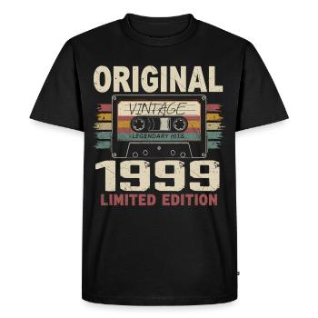 1999 cadeau anniversaire 1999 vintage 1999 rétro - T-shirt Premium bio Homme - noir - Devant - Nico (187cm)