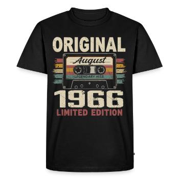 Août 1966 August 1966 Cadeau Août 1966 August 1966 - T-shirt Premium bio Homme - noir - Devant - Nico (187cm)