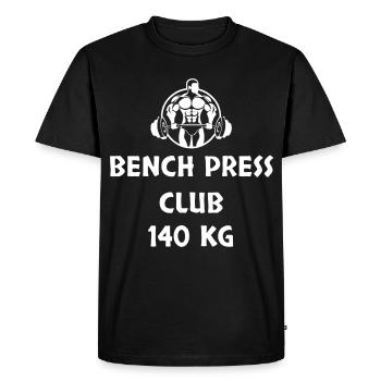 BENCH PRESS CLUB 140 KG - Men's Premium Organic T-Shirt - black - Front - Nico (187cm)