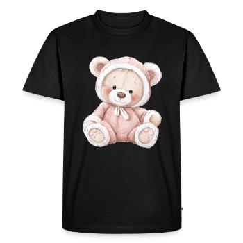 Mignon bébé ours en peluche - T-shirt Premium bio Homme - noir - Devant - Nico (187cm)