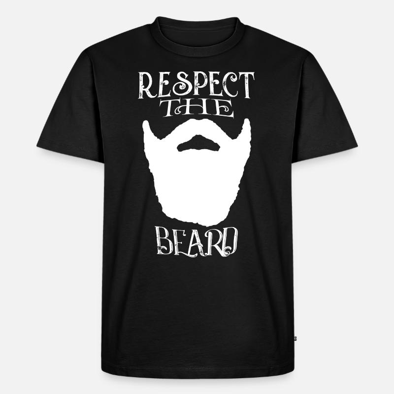 Bart - Respect The Beard - Männer Premium Bio T-Shirt - Schwarz