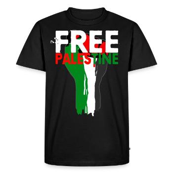 Palestine libre - Poing de Palestine, Palestine - T-shirt Premium bio Homme - noir - Devant - Nico (187cm)