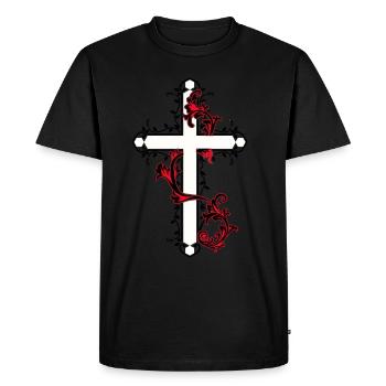 Croix croix Église Dieu Messie céleste christ - T-shirt Premium bio Homme - noir - Devant - Nico (187cm)