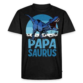 Famille de dinosaures Papa Saurus Dadsaurus - T-shirt Premium bio Homme - noir - Devant - Nico (187cm)