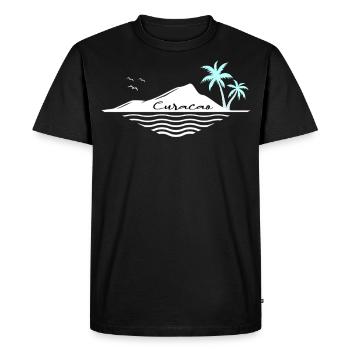 Curacao Island with Palm Trees Dream Vacation Destination - Men's Premium Organic T-Shirt - black - Front - Nico (187cm)