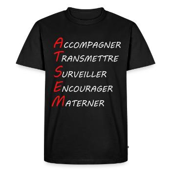 ATSEM - T-shirt Premium bio Homme - noir - Devant - Nico (187cm)