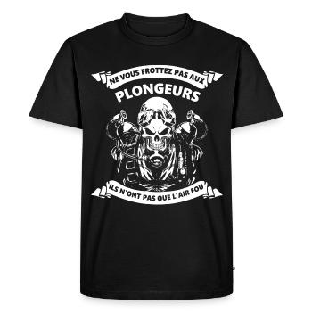 Plongeur a l'air fou - T-shirt Premium bio Homme - noir - Devant - Nico (187cm)