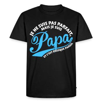 Parfait Papa - T-shirt Premium bio Homme - noir - Devant - Nico (187cm)