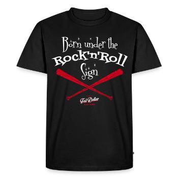 Né sous le Signe du Rock'n'Roll - T-shirt Premium bio Homme - noir - Devant - Nico (187cm)